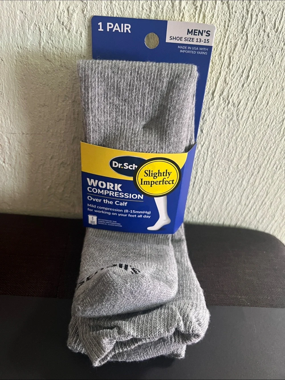 #2800**Dr. Scholl's Men's Gray Over-the-Calf Work Compression Socks